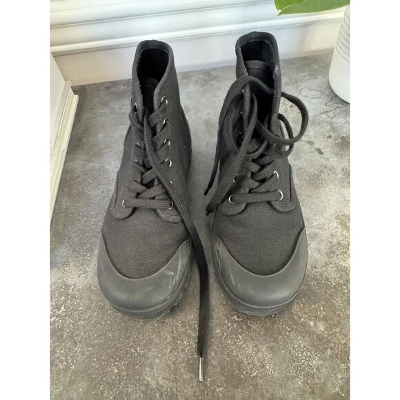 Céline Black Patapans Lace-Up Boots Size 35 - Picture 3 of 9